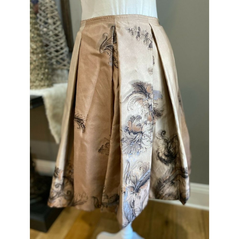 PRADA Silk Pleated Bubble Midi Paisley Skirt 6 - Picture 3 of 10